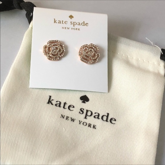 kate spade Jewelry - gold Kate spade pave rose earrings
